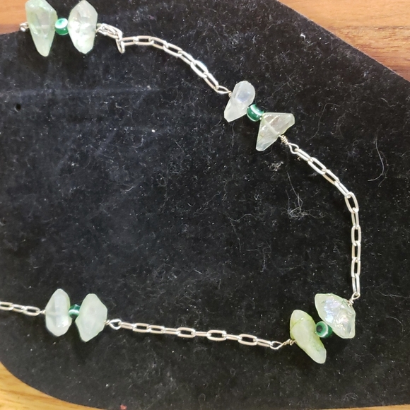 The evil eye / green quartz and sterling silver  oval chain. Protection from neg - Picture 1 of 11